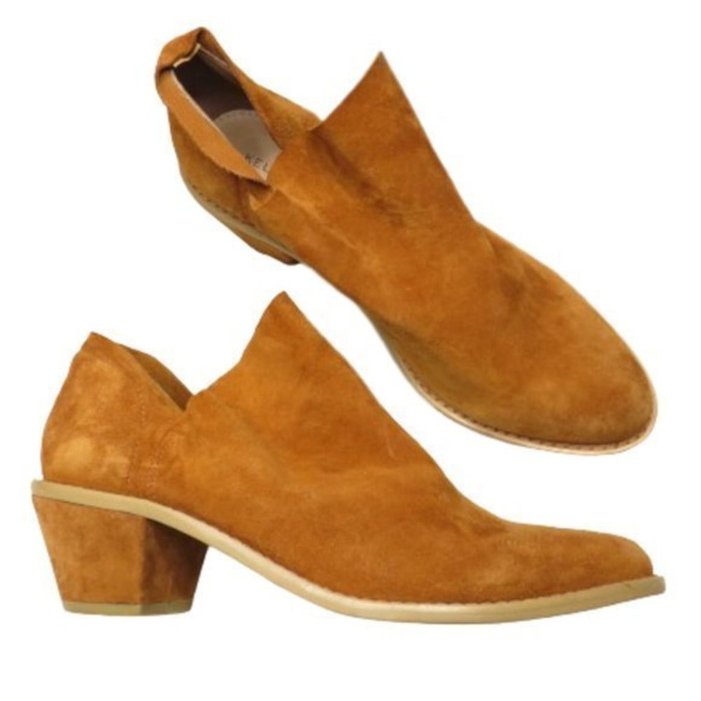 Kelsi Dagger Tan Suede Ankle Boots